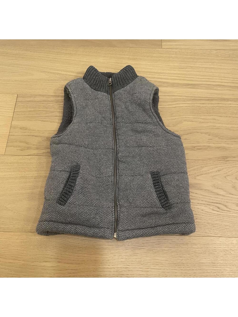 Baby Gap Toddler Sherpa Lined Puffer Vest Size 5 Gray